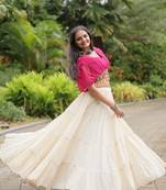 Pink Adorable Designer Readymade Cotton Lehenga choli Set for NAVRATRI -2024