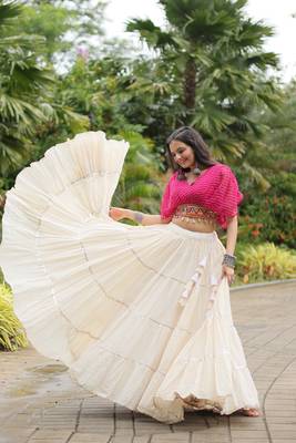 Pink Adorable Designer Readymade Cotton Lehenga choli Set for NAVRATRI -2024 3