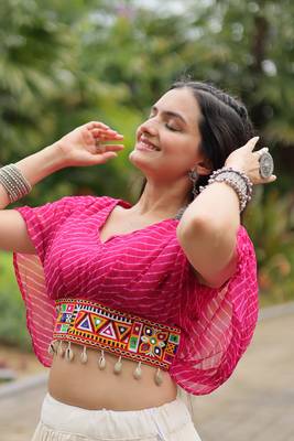 Pink Adorable Designer Readymade Cotton Lehenga choli Set for NAVRATRI -2024 5