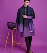 Black & dusty purple rayon mirror work wedding function festival navratri party wear straight kurta with dupatta