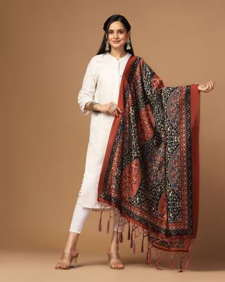 Digital print assam silk dupatta for women and girls to wear on gown chaniya choli kurti etc 1