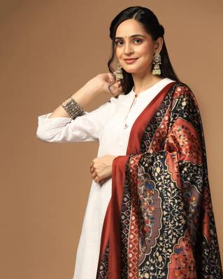 Digital print assam silk dupatta for women and girls to wear on gown chaniya choli kurti etc 2