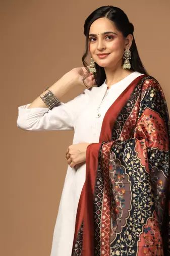 Digital print assam silk dupatta for women and girls to wear on gown chaniya choli kurti etc