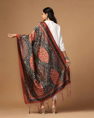Digital print assam silk dupatta for women and girls to wear on gown chaniya choli kurti etc 3