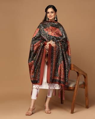 Digital print assam silk dupatta for women and girls to wear on gown chaniya choli kurti etc 4