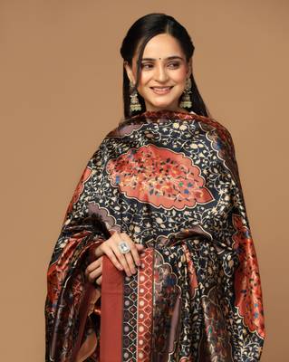 Digital print assam silk dupatta for women and girls to wear on gown chaniya choli kurti etc 5