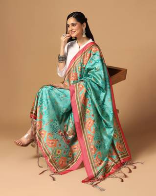 Digital print assam silk dupatta for women and girls to wear on gown chaniya choli kurti etc 4