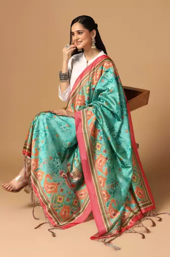 Digital print assam silk dupatta for women and girls to wear on gown chaniya choli kurti etc