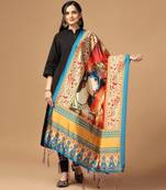 Digital print assam silk dupatta for women and girls to wear on gown chaniya choli kurti etc