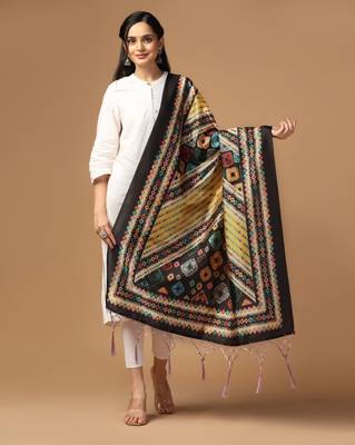 Digital print assam silk dupatta for women and girls to wear on gown chaniya choli kurti etc 1