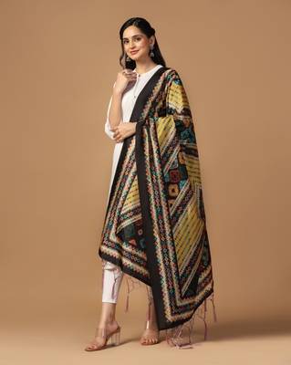 Digital print assam silk dupatta for women and girls to wear on gown chaniya choli kurti etc 3