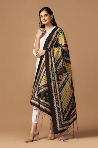 Digital print assam silk dupatta for women and girls to wear on gown chaniya choli kurti etc