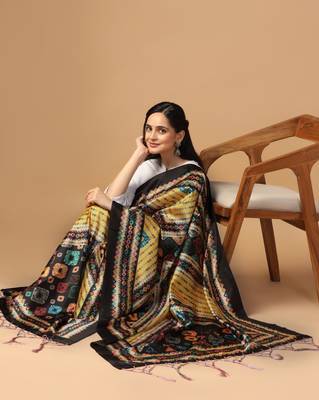 Digital print assam silk dupatta for women and girls to wear on gown chaniya choli kurti etc 5