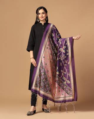 Digital print assam silk dupatta for women and girls to wear on gown chaniya choli kurti etc 1