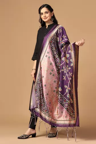 Digital print assam silk dupatta for women and girls to wear on gown chaniya choli kurti etc