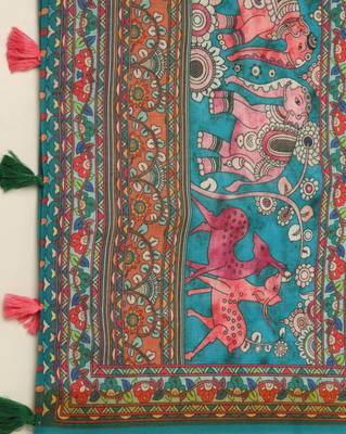 Digital print lilen blend zari dupatta for women and girls to wear on gown chaniya choli kurti etc 5