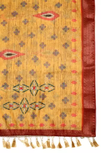 Digital print chanderi zari embroadery zahal work dupatta for women and girls to wear on gown chaniya choli kurti etc