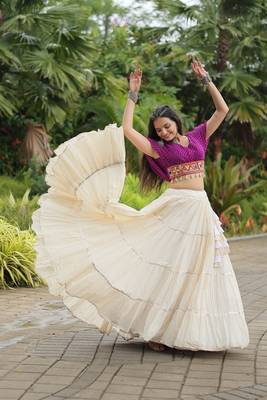 wine Adorable Designer Readymade Cotton Lehenga choli Set for NAVRATRI -2024 1