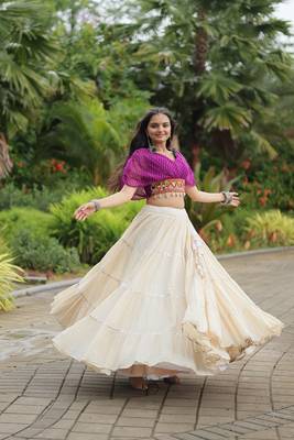 wine Adorable Designer Readymade Cotton Lehenga choli Set for NAVRATRI -2024 3