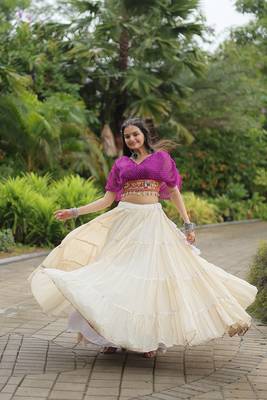 wine Adorable Designer Readymade Cotton Lehenga choli Set for NAVRATRI -2024 4