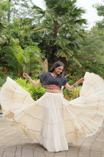 black Adorable Designer Readymade Cotton Lehenga choli Set for NAVRATRI -2024