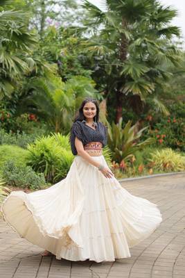 black Adorable Designer Readymade Cotton Lehenga choli Set for NAVRATRI -2024 5