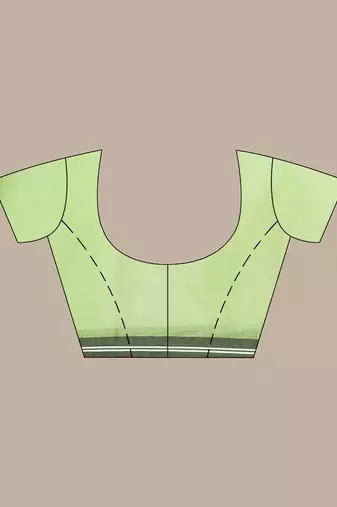 Pistachio green muslin soft saree with embroidered work
