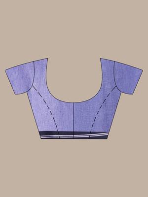 Lavender muslin soft saree with embroidered work 5