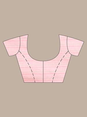 Rosewood pink cotton soft saree with foliage design 5