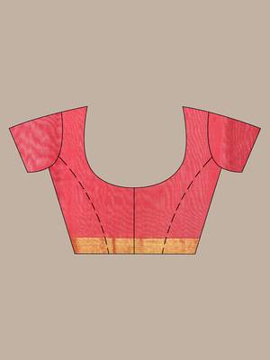 Off white cotton silk saree with zari border 5