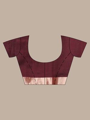 Brown silk matka soft saree with nakshi motifs 5