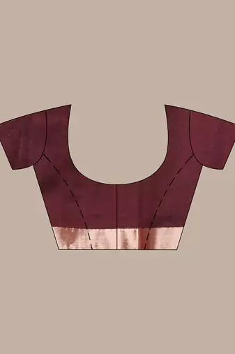 Brown silk matka soft saree with nakshi motifs