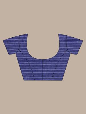 Blue flower motifs linen saree with sequence work 5
