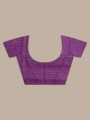 Purple flower motifs linen saree with sequence work 5