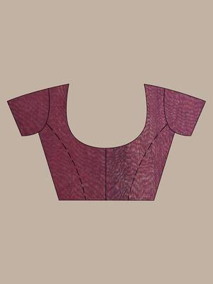 Maroon muslin saree with floral designs 5