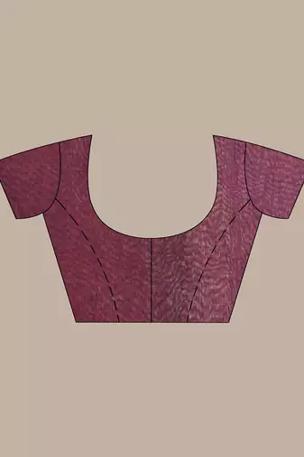 Maroon muslin saree with floral designs