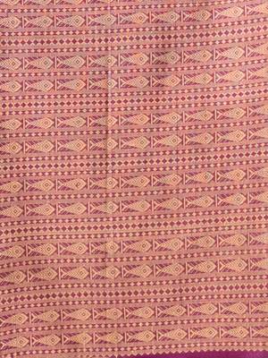 Purple cotton handspun soft saree with woven fish pattern 4