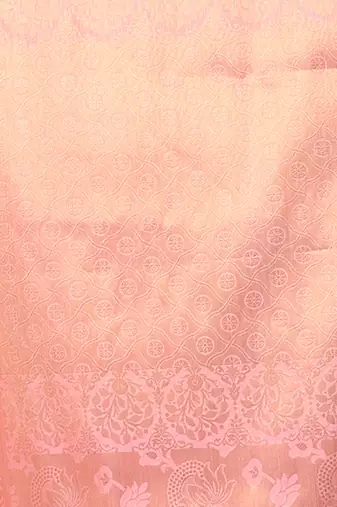 All over zari weaving pink brocade silk soft saree