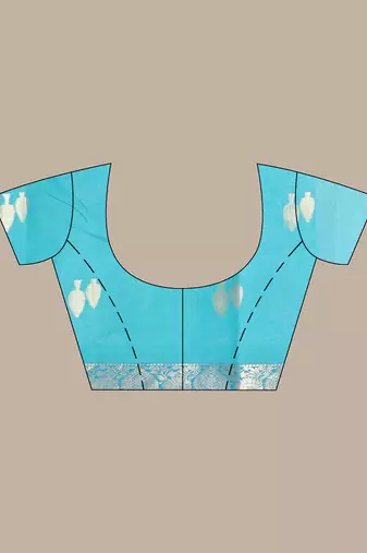 Ecru organza saree with zari weave border