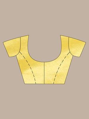 Yellow crush tissue saree with zari border 5