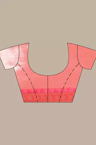 Baby pink tissue checkbox pattern saree with ganga jamuna zari border