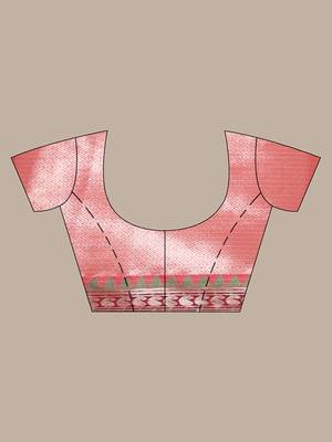 Ecru tissue checkbox pattern saree with ganga jamuna zari border 5