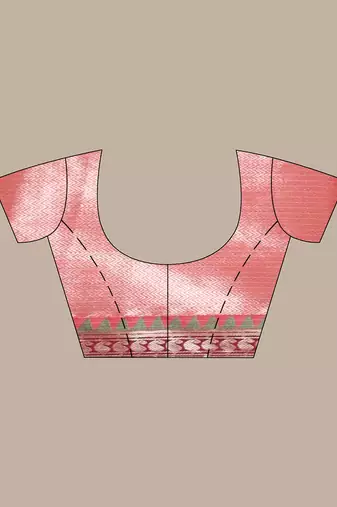 Ecru tissue checkbox pattern saree with ganga jamuna zari border