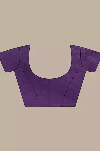 Moss green and purple patli pallu cotton soft saree with stripes zari pattern