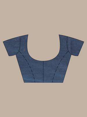 Teal and aegean blue patli pallu cotton soft saree with stripes zari pattern 5