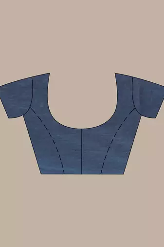 Teal and aegean blue patli pallu cotton soft saree with stripes zari pattern