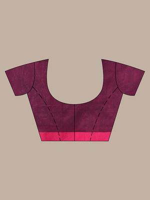 Purple cotton sequence work soft saree with contrast border 5