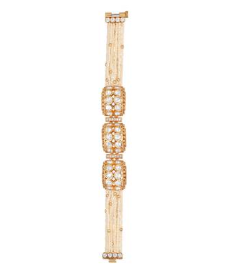 Gold brass polish kundan polki bracelet 4