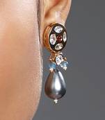 Grey gold polished brass earrings