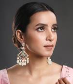 Multicolor gold polished brass earrings